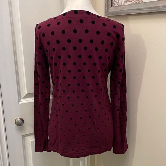 Talbots Bundle of 3 Black Violet Short sleeves, Maroon Long Sleeves Tops Cotton - Picture 7 of 10